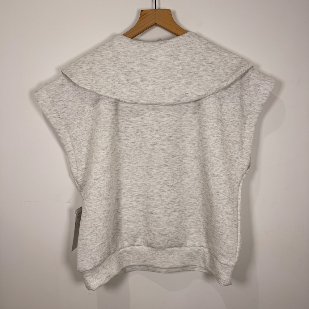 Yogalicious Scuba Half Zip Sleeveless Sweatshirt Grey Athleisure Comfort Modern - Picture 4 of 6